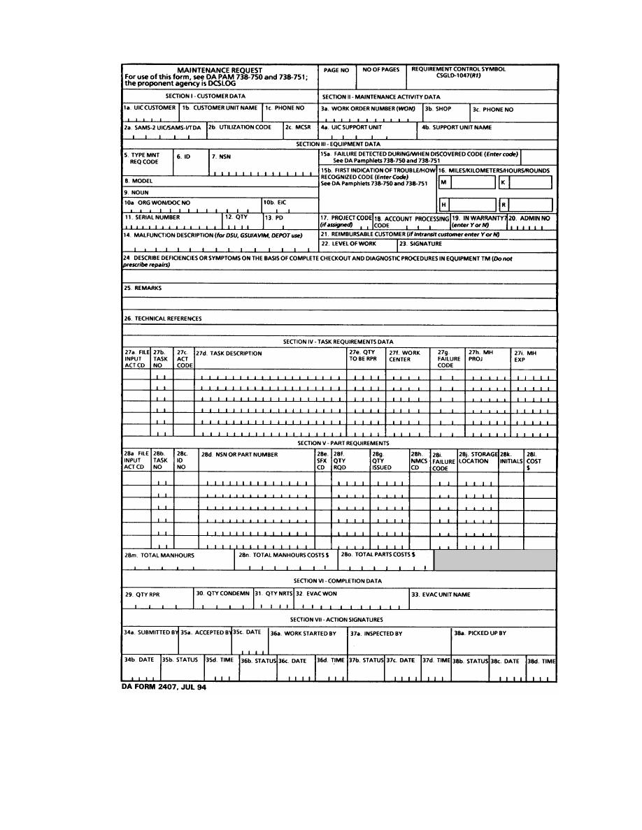 Fig. 4-1. DA Form 2407